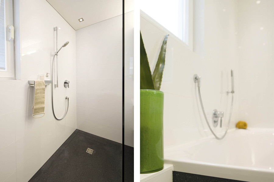 Bodenebene Dusche und Badewanne