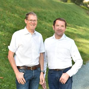 Portrait von Manfred Tön213ig und Robert Woltsche, Geschäftsführung von Haustechnik Egger aus Matrai in Osttirol