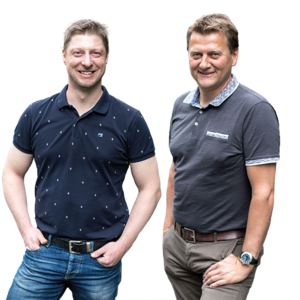 Doppelportait. Johann Volgger und Bernhard Eder, Geschäftsführung von Energietechnik dem Installateur in Saalfelden