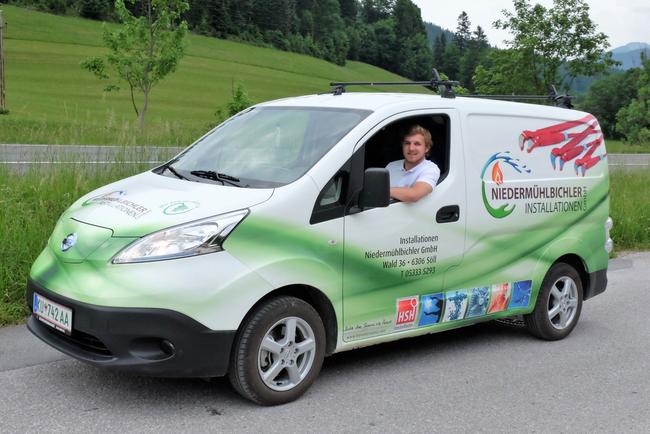 Mit unserem ersten Elektroauto sind wir von Installationen Niedermühlbichler ab sofort abgasfrei für unsere Kunden im Einsatz.