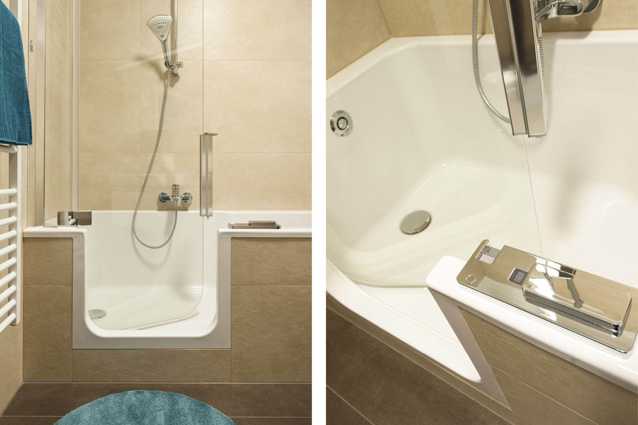 Barrierefreie Badewanne im Badezimmer