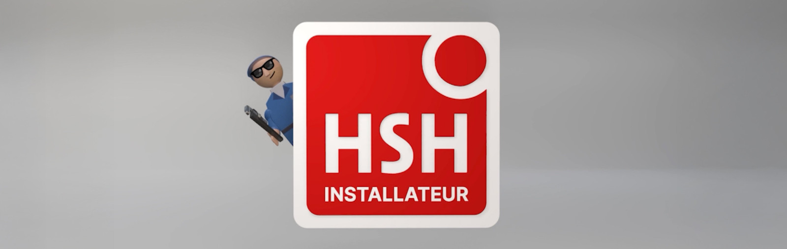 Das neue HSH-Installateur-Logo und ein HSH-Installateur-Männchen mit Rohrzange