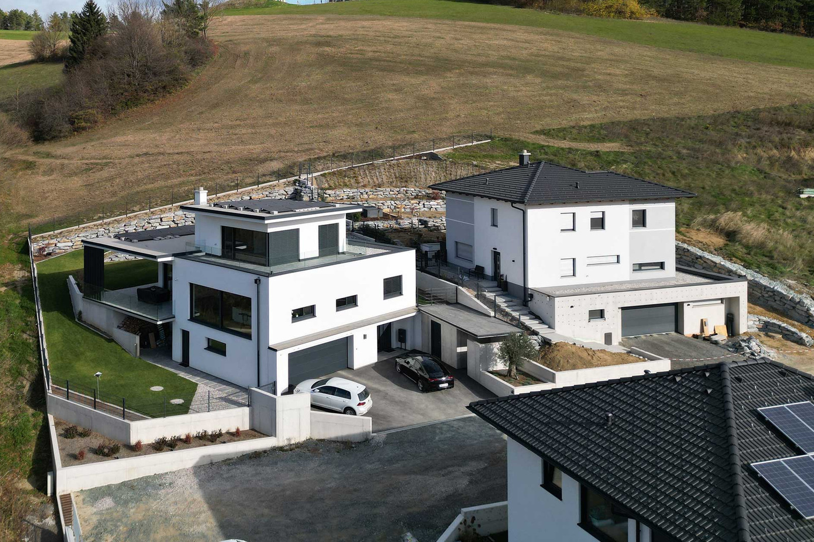 Das neue Wohnhaus mit Erdwärmepumpe (Tiefensonde) und Photovoltaikanlage