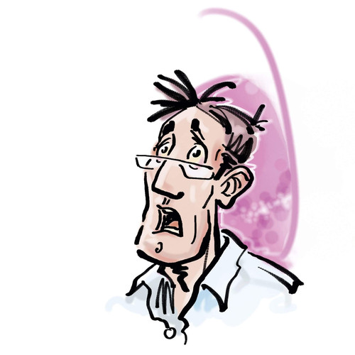 Eine Illustration von Hubert, dem Internetbadbastler