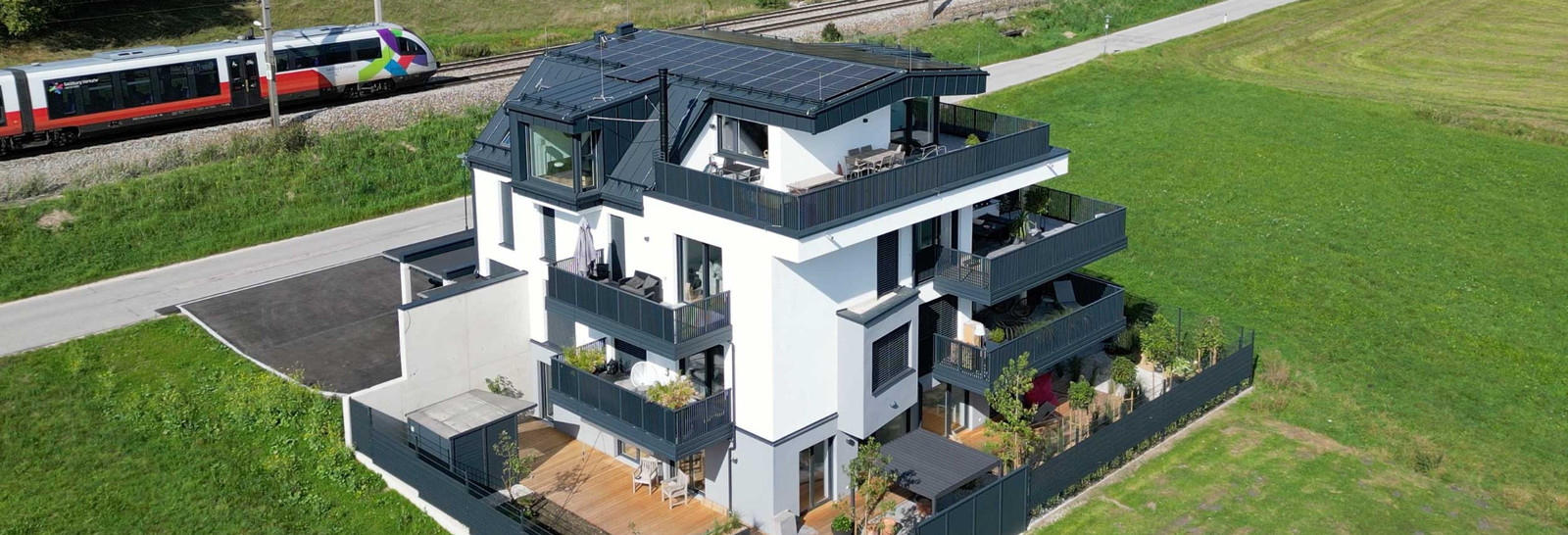 Die neue Wohnanlage in Seekirchen mit Erdwärmepumpe und PV