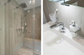 bodenebene Dusche und Waschtisch