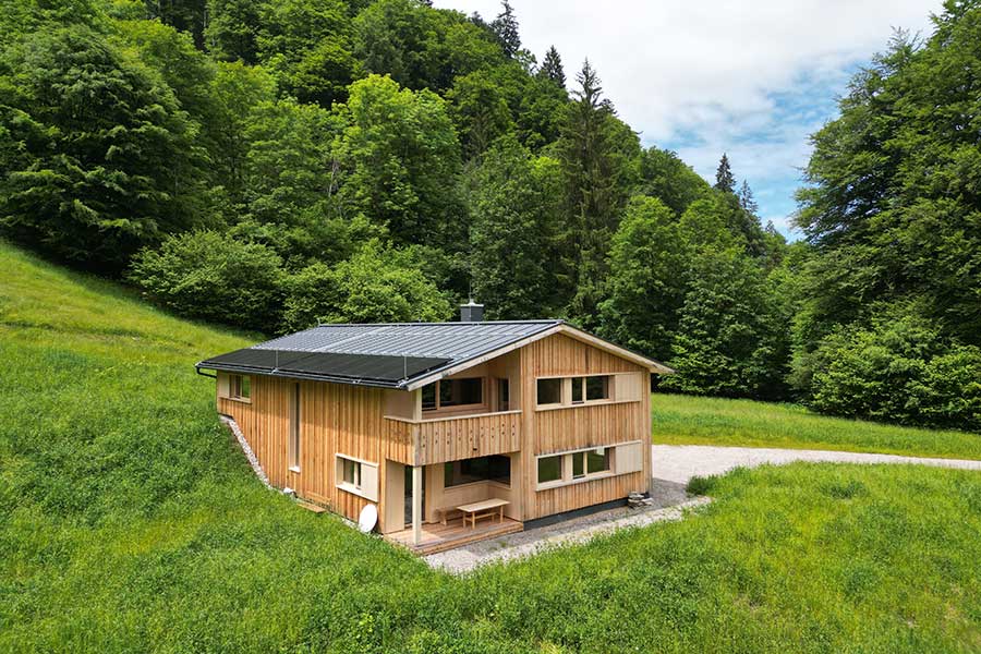 In diesem nachhaltigen Architektenhaus wird mit Luftwärmepumpe geheizt